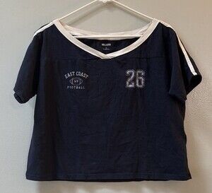 Hollister Oversized Off the Shoulder Graphic Tee Casual Crop